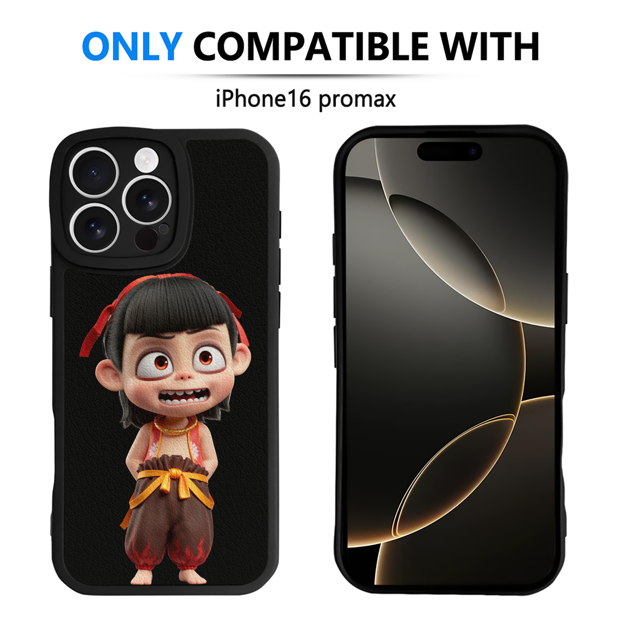 （画像用） Ne Zha 2 ナタ 魔童の大暴れ 【iPhone 16シリーズ対応】シリコンスマホケース（レザー調） 材質：シリコン